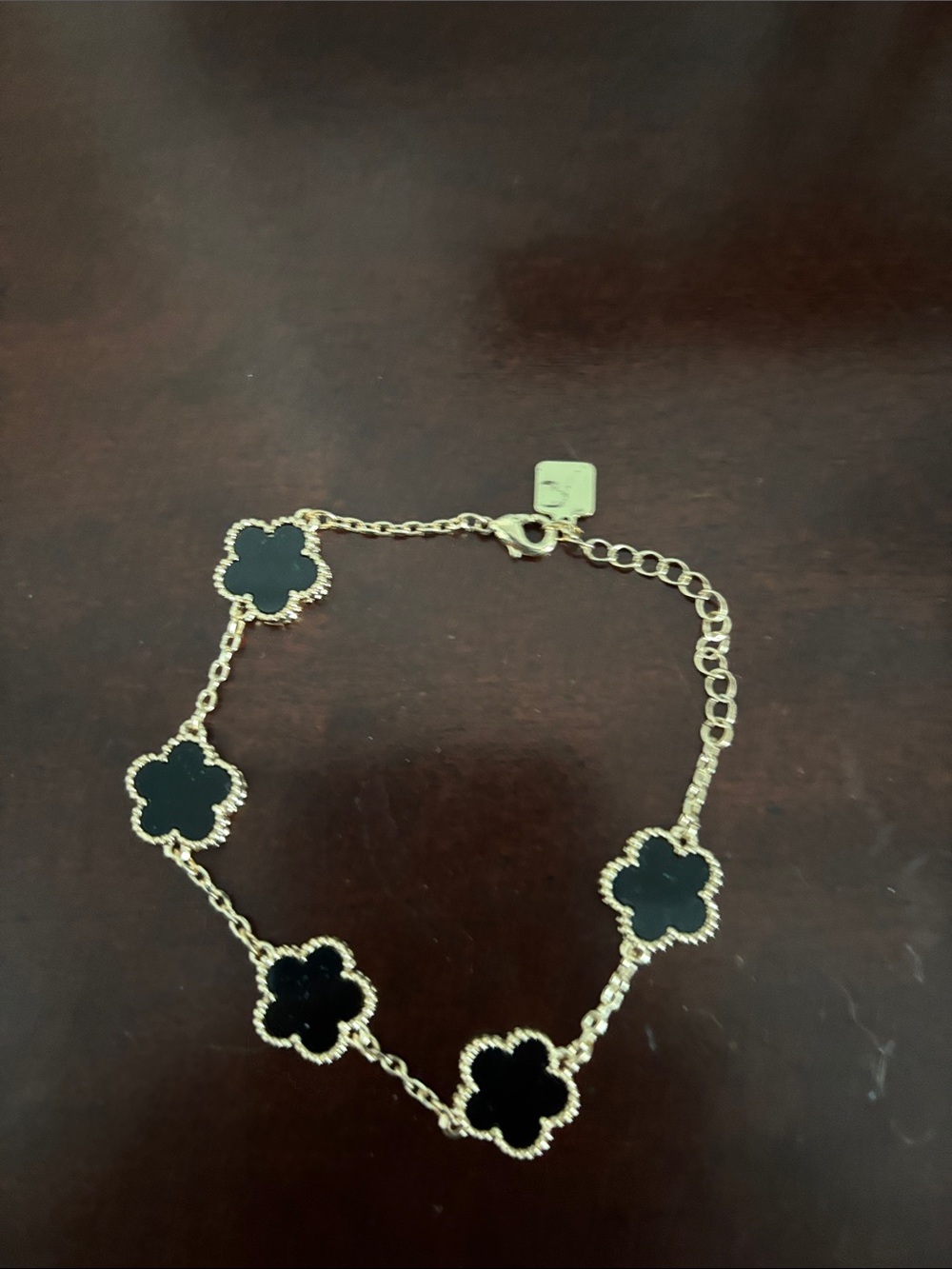 Park Lane Gold-Tone Bracelet with Black Clover Accents